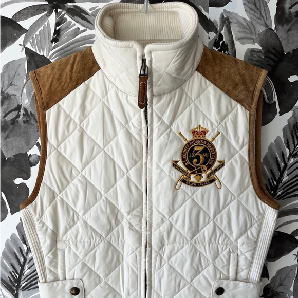 Ralph Lauren Sport Women's Cream Quilted Puffer Jacket - Picture 4 of 5